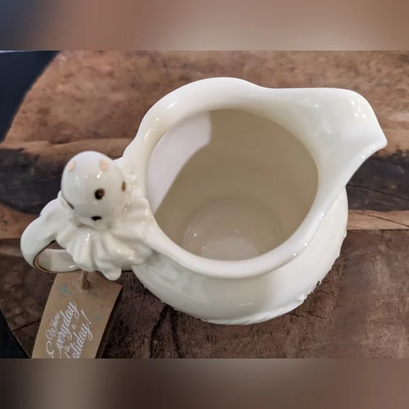 Glitterville Studios Creamer Dish Silkie Chicken Dolly Poulet Handmade Pitcher - Picture 5 of 12